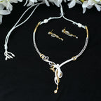 Mominos Fashion Johar Kamal Silver-Plated American Diamond Choker Set - Distacart