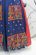 Blue Viscose Rayon Thread Embroidered Navratri Lehenga Choli with Dupatta - Raas
