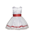Asmaani Baby Girl's White Color Satin Knee Length Frock (AS-DRESS-22016)