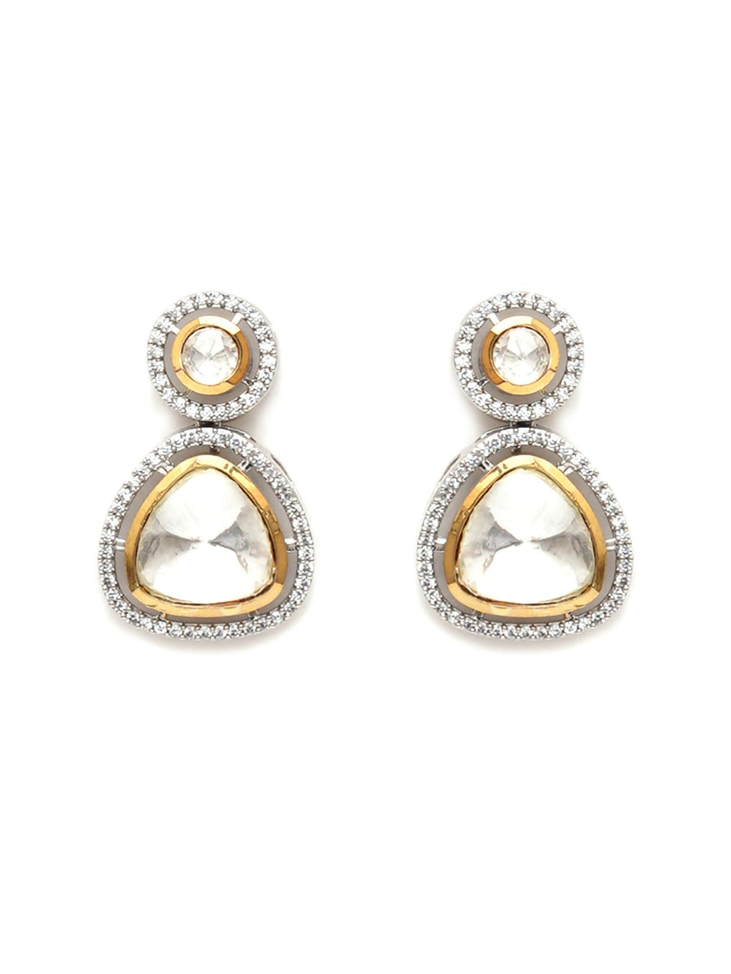 Kundan Earrings (silver) - Ruby Raang - Distacart