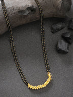 NVR Women's Gold-Polished Black Beaded Mangalsutra - Distacart