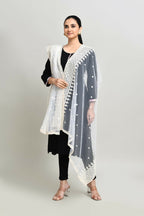 Joban Fashion White Cotton Embroidery Work Pakistani Karanchi Dupatta