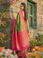 Shree Shyam Fashion Mehndi Pochampally Silk Saree - Distacart