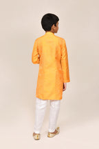 Joban Fashion Pure Silk Yellow Kurta With Straight Fit Pant