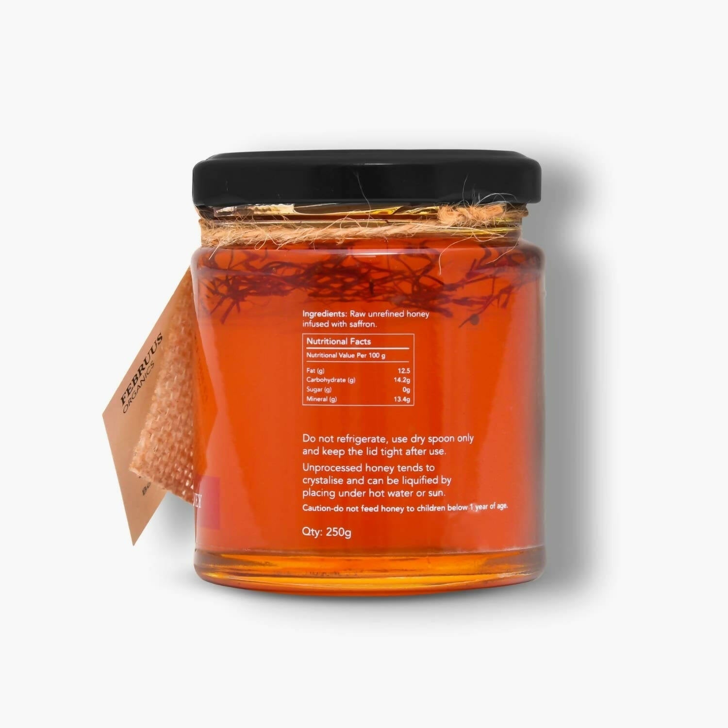 Februus Organics Pure Natural Saffron Honey