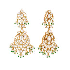 Nuyug 22K Gold Plated Chandbali Stone Drop Kundan Earrings - Distacart