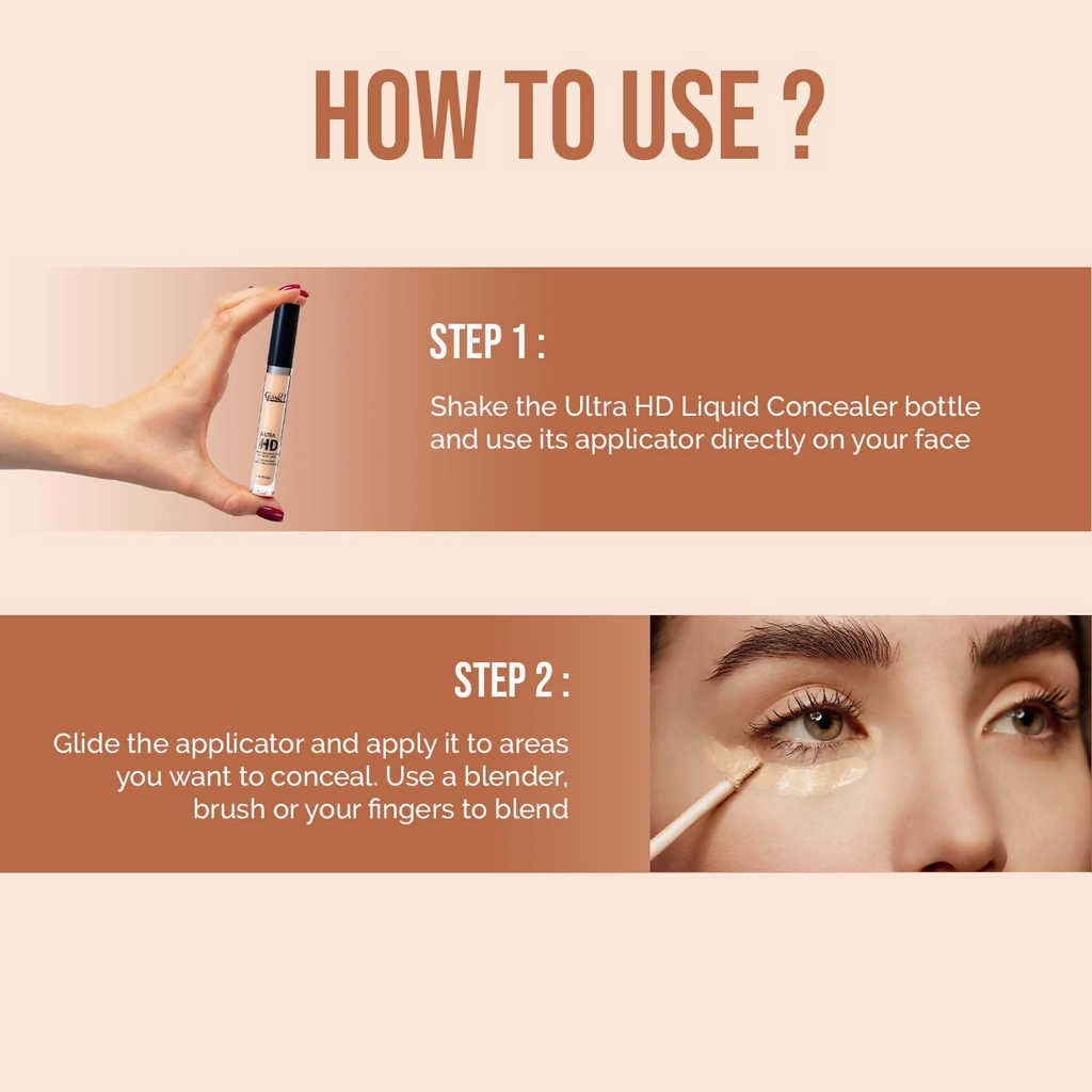 Glam21 Ultra HD Liquid Concealer for HD Finish - Light Ivory - Distacart