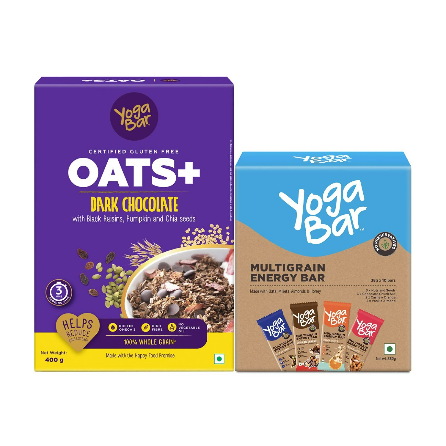 Yoga Bar Multigrain Energy Snack Bars - Dark Chocolate Flavour Premium Super Oats Combo - Distacart