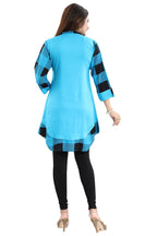Snehal Creations Rayon Designer Embroidery Blue Tunic