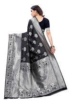 Vamika Banarasi Jacquard Weaving Black Saree (AMEE BLACK) - Distacart