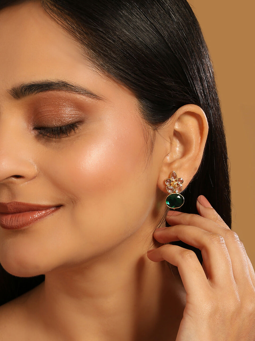 Nuyug 22K Gold Plated Verdant Bloom Studs - Distacart