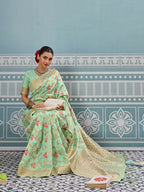 Shree Shyam Fashion Pista Silk Saree - Distacart