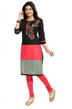 Snehal Creations Pristine Black Designer Threadwork Tunic