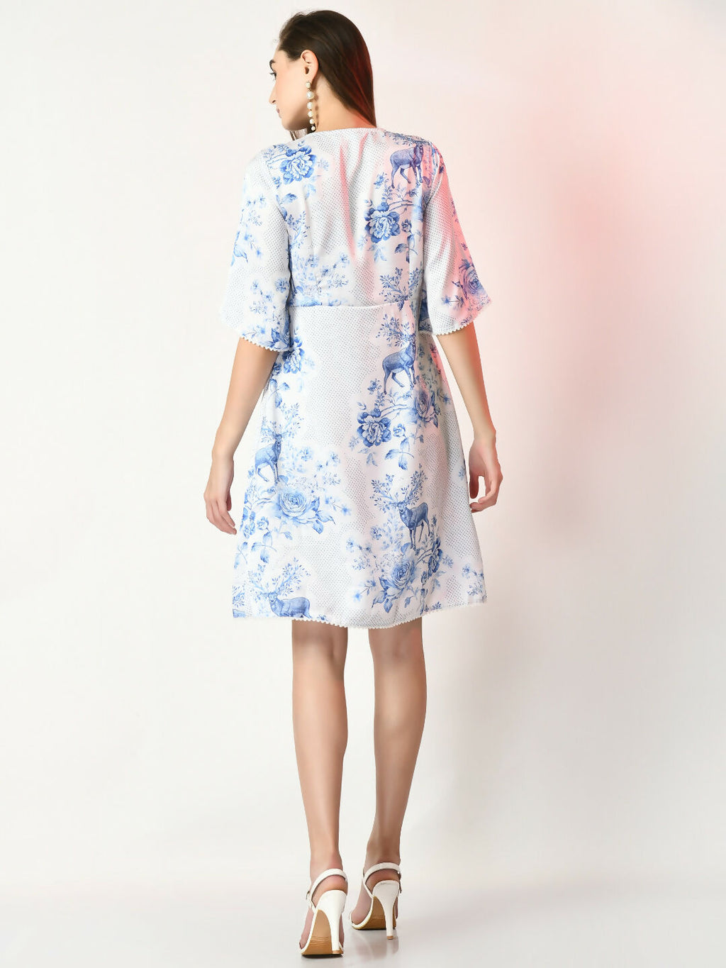 Myshka Women's White Printed Dress - Distacart