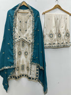Teeya Creation White Color Chinon Silk Party Wear Trending Palazzo Set - Distacart