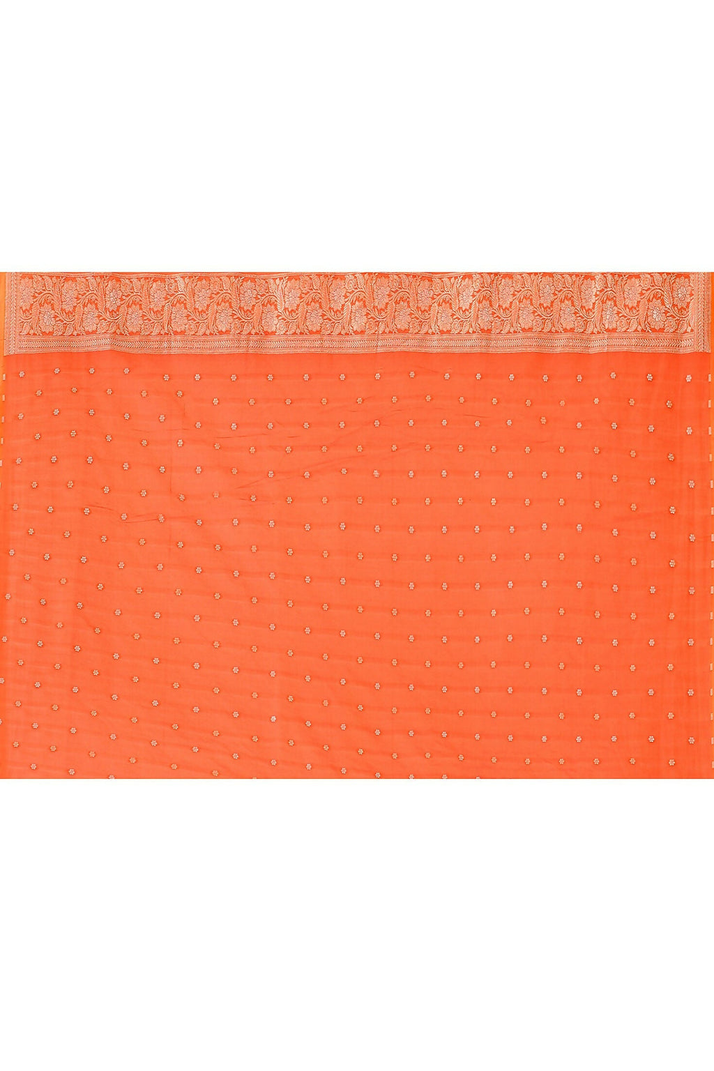 Joban Fashion Orange Banarasi Soft Pure Handloom Banarasi Silk Saree