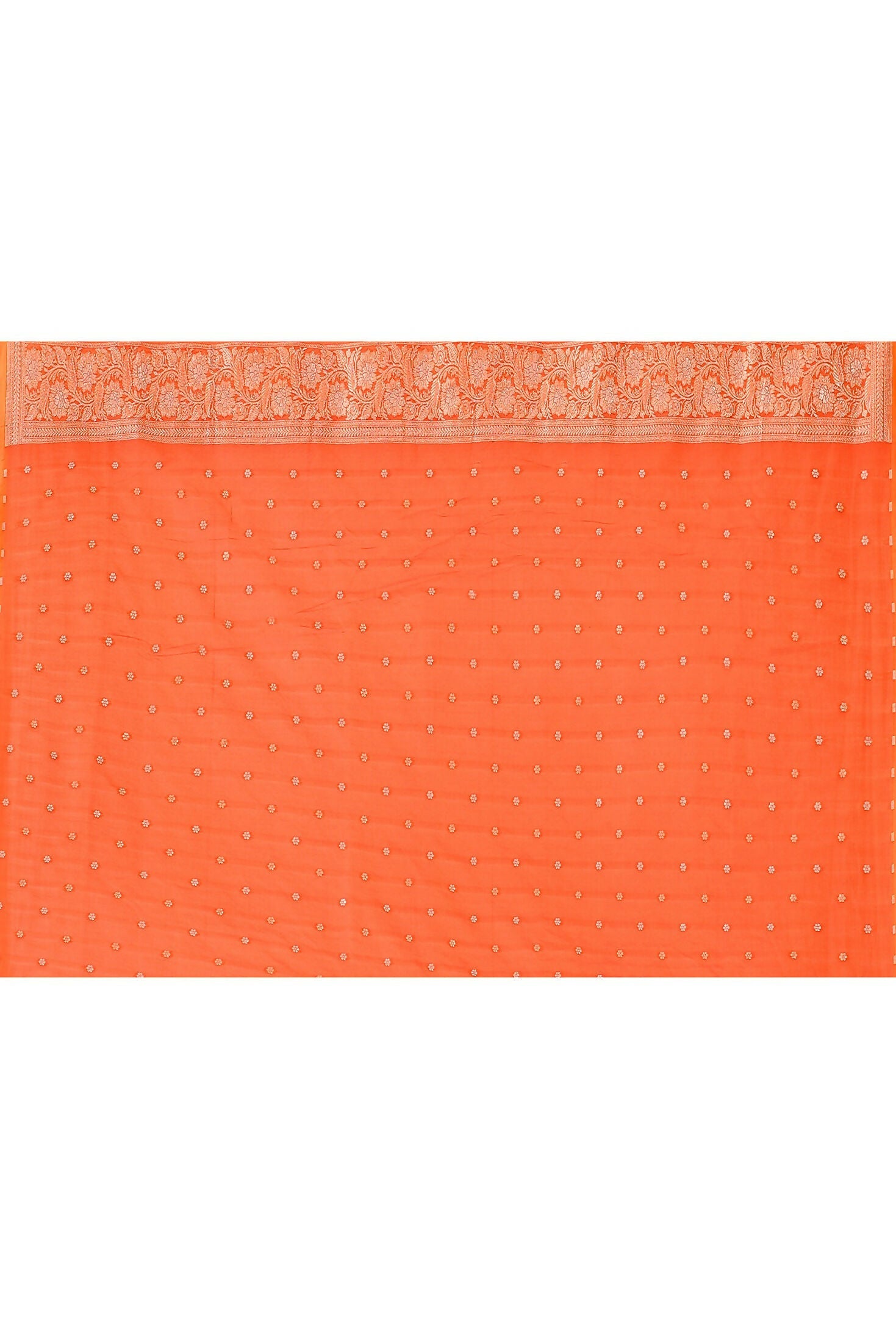 Joban Fashion Orange Banarasi Soft Pure Handloom Banarasi Silk Saree