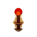 eCraftIndia Brown Textured Wooden Pooja Shelf