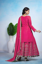 Joban Fashion Pink Silk Embroidered Sharara Set - Distacart