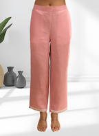 Joban Fashion Pink Linen Embroidered Readymade Cord Set - Distacart