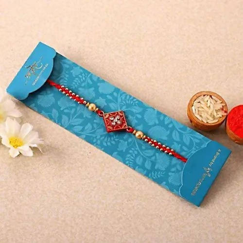 Sleek American Diamond Rakhi And Soan Papdi - Distacart