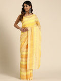 Ahalyaa Women's Traditional Semi Stitch Saree - Yellow