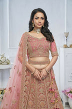 Kesar Fab Onion Net Embroidered Lehenga