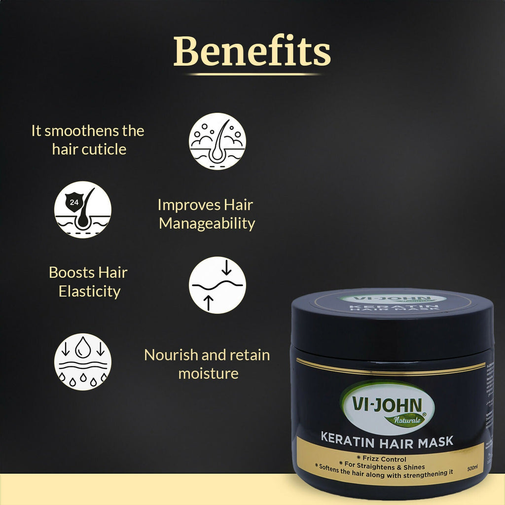VI-JOHN Naturale Keratin Hair Mask for Friz Controal, Straightens & Shines
