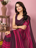 Attractive These Party Wear Ready To Wear Saree - Pink