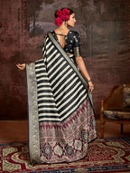 Joban Fashion Multicolor Art Silk With Fine Viscose Border Ajrak Full Body Print With Soft Finish Saree - Distacart