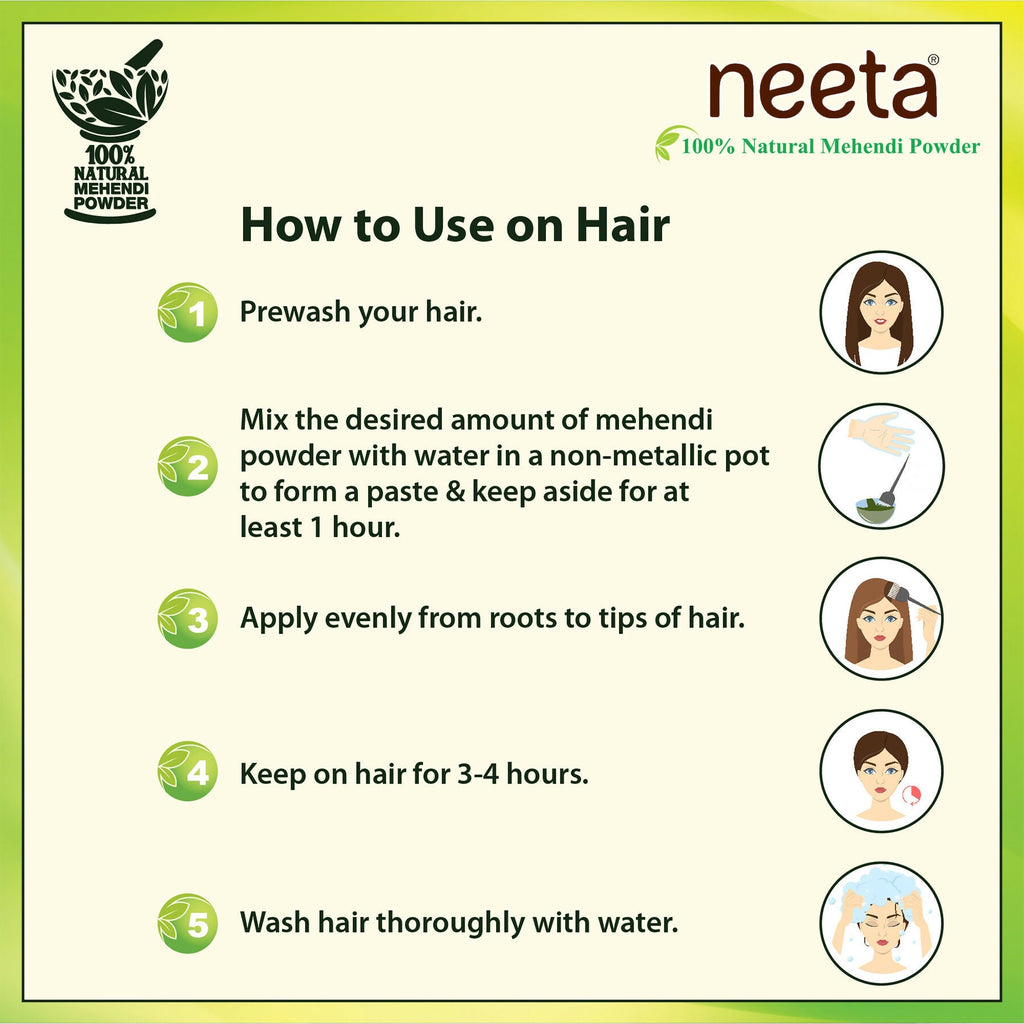 Neeta 100% Natural Henna Powder For Hair Colour And Growth|Rich Brown Shades