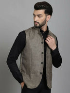 Even Apparels Nehru Jacket With Welt Pockets - Beige