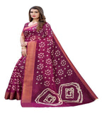 Vamika Purple Linen Jari Border Saree