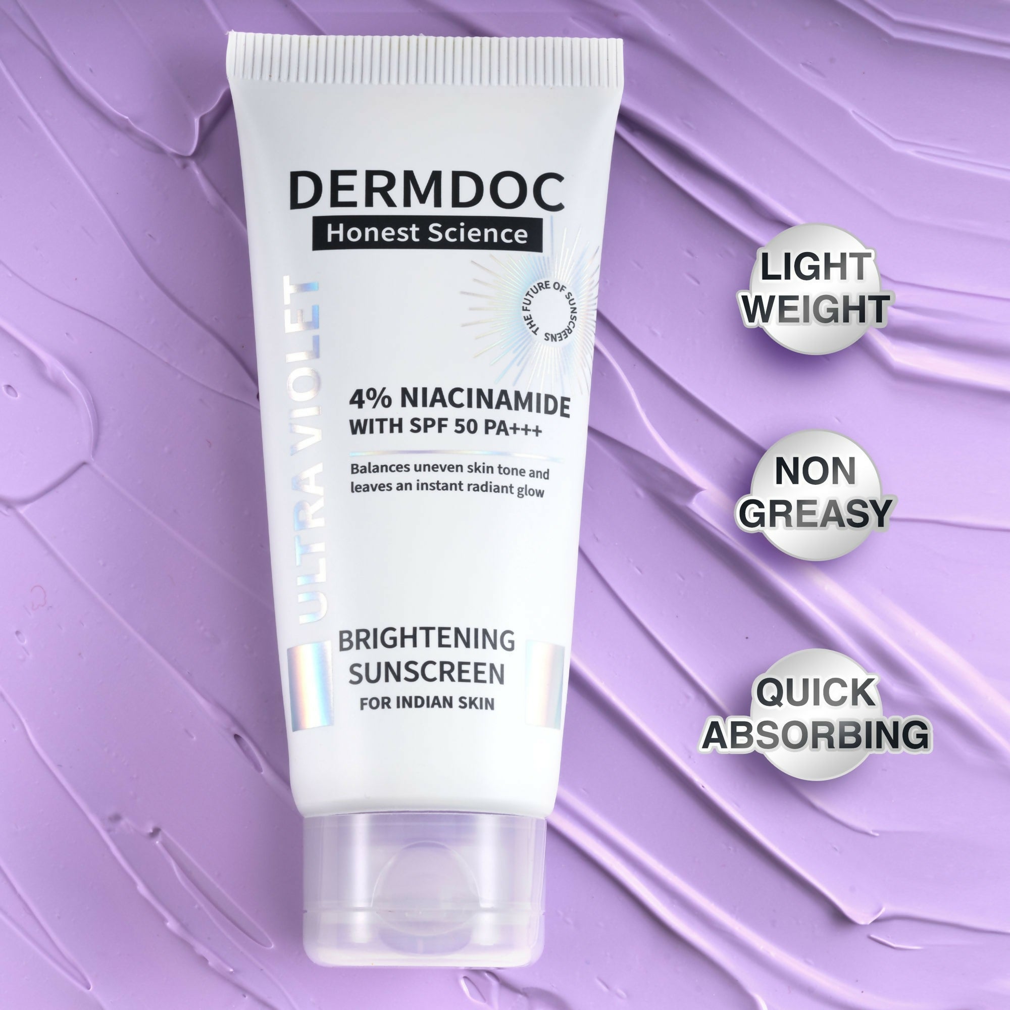 Dermdoc 4% Niacinamide With Spf 50 Pa +++ Brightening Sunscreen - Distacart