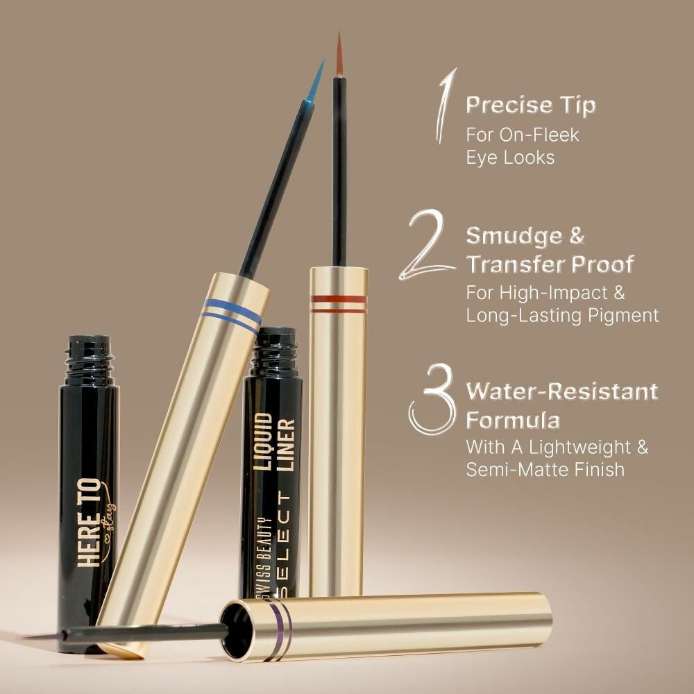 Swiss Beauty Select Here To Stay Liquid Liner, 3-Mood Brown