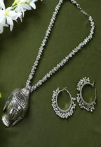 Mominos Fashion Johar Kamal Silver-Plated Brass Finish Budha Long Neckalce For Women - Distacart