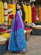 Shree Shyam Fashion Violet Pochampally Silk Saree - Distacart