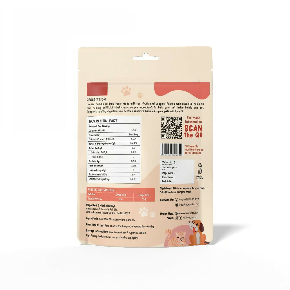 Hye Pets Super Treats For Super Pets – Freeze Dried Treats Made With Goat Milk, Strawberry & Banana - Distacart