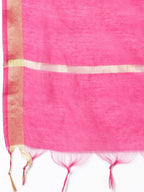 Myshka Pink Color Chanderi silk Printed Kurta With Pant Dupatta Set