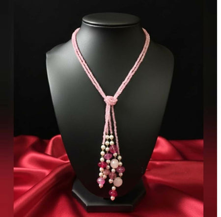 Joban Fashion Women Peach Lace Agate Pendant