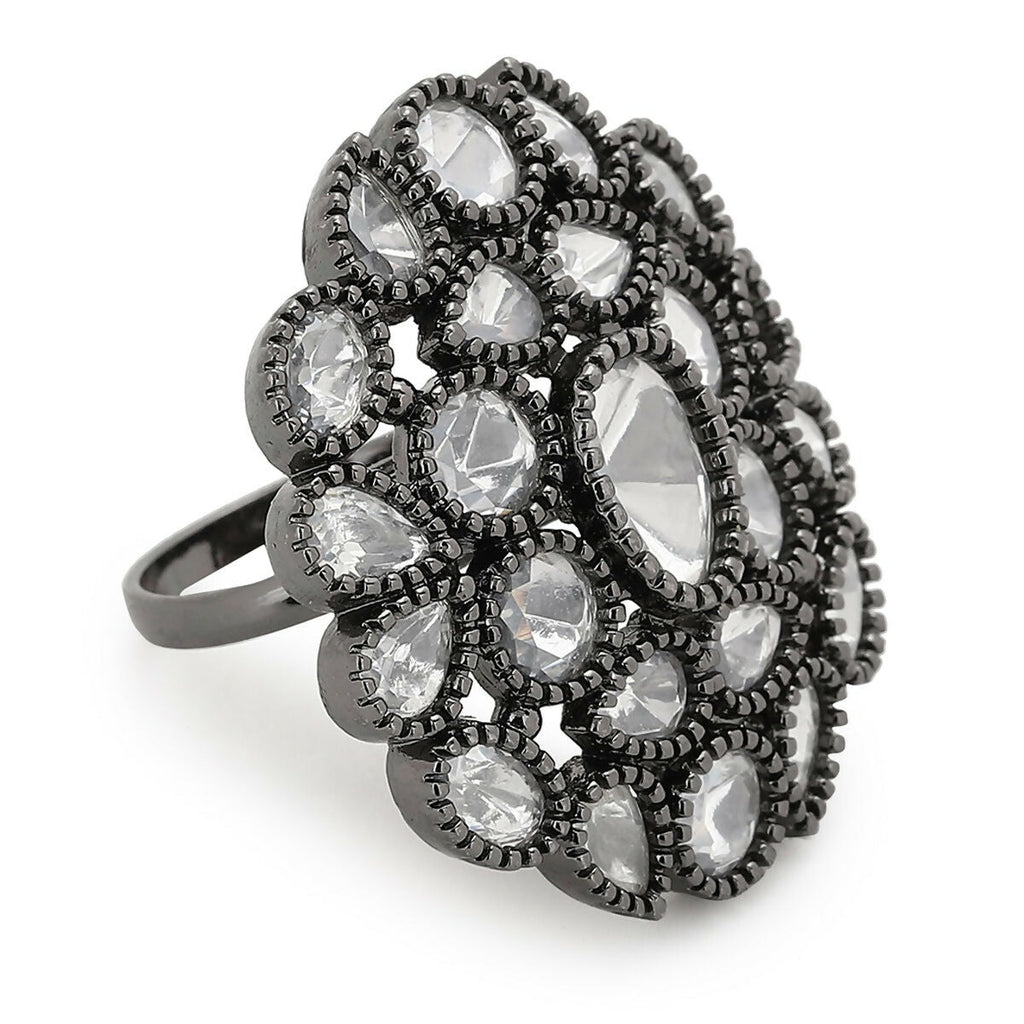 Kundan Over sized Ring- Ruby Raang