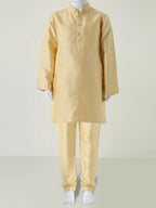 Joban Fashion Kids Island Elegant Box Sequence work Nehru Jacket Full Sleeves Kurta, Pyjama Set - Golden - Distacart