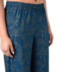 Aniyah Rayon Block Print Flared Palazzo Blue Color (AN-168K)