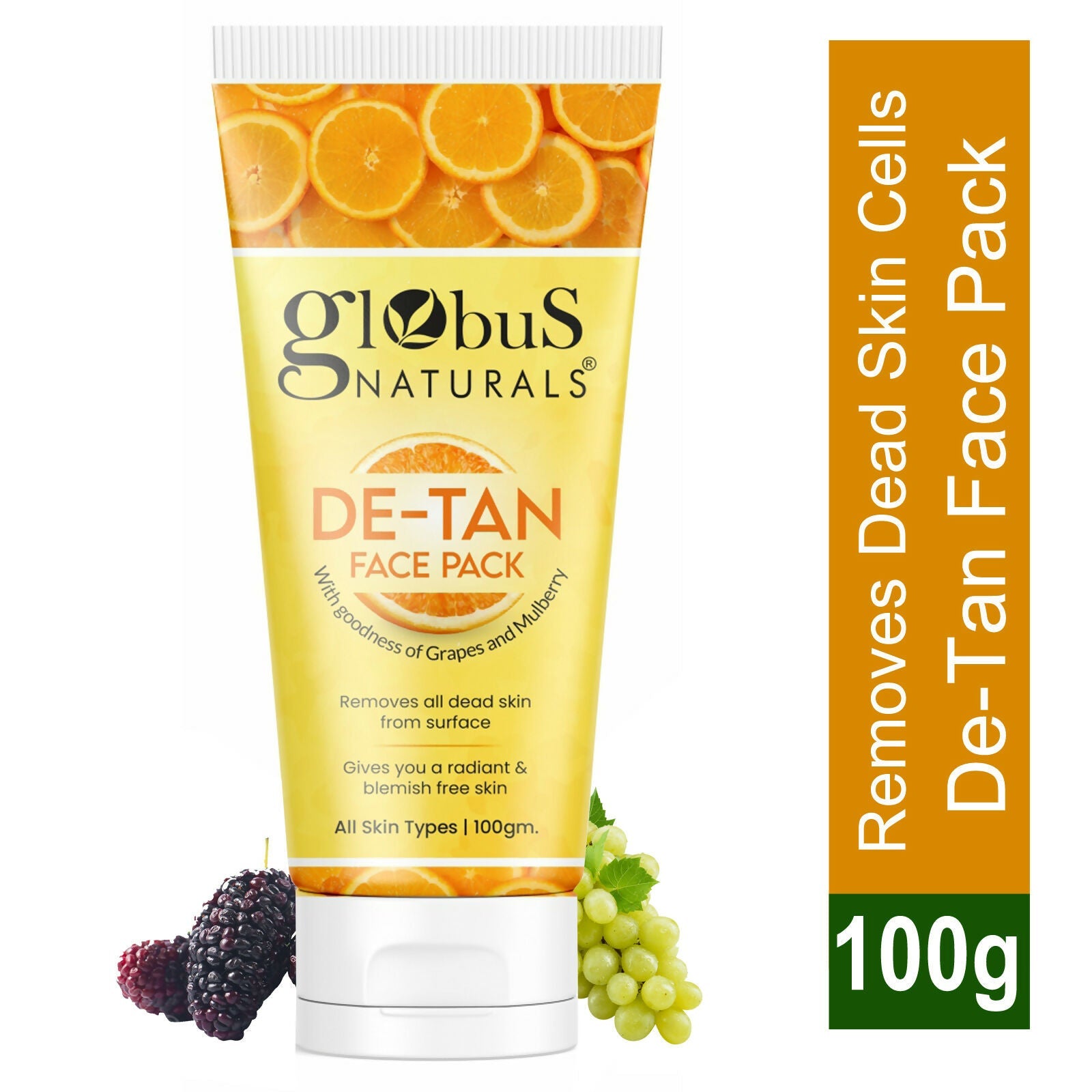 Globus Naturals De Tan Face Pack, Suitable For All Skin Types