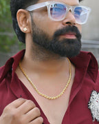 VOJ Gold-Polished Designer Contemporay Chain For Men