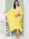 Ahalyaa Women's Traditional Wear kaftan Kurta - Yellow