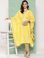 Ahalyaa Women's Traditional Wear kaftan Kurta - Yellow