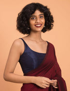 Suta Purple Maroon Colourblocked Cotton Acrylic Saree - Distacart
