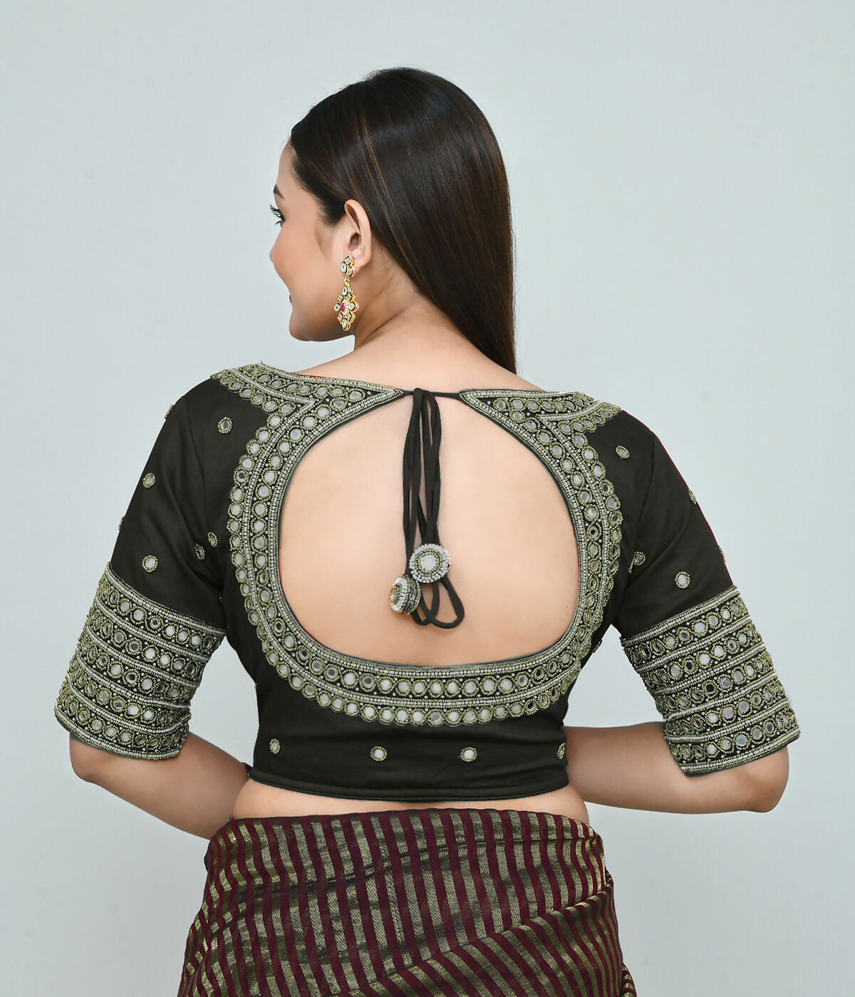 Joban Fashion Women's Dark Green Embroidered Stitched Blouse - Distacart