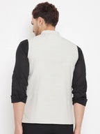 Even Apparels Cream Merino Men Woven Nehru Jacket BF504 - Distacart